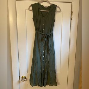 Olive Green Button Down Dress